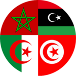 flags of Morocco, Algeria, Tunisia, Libya