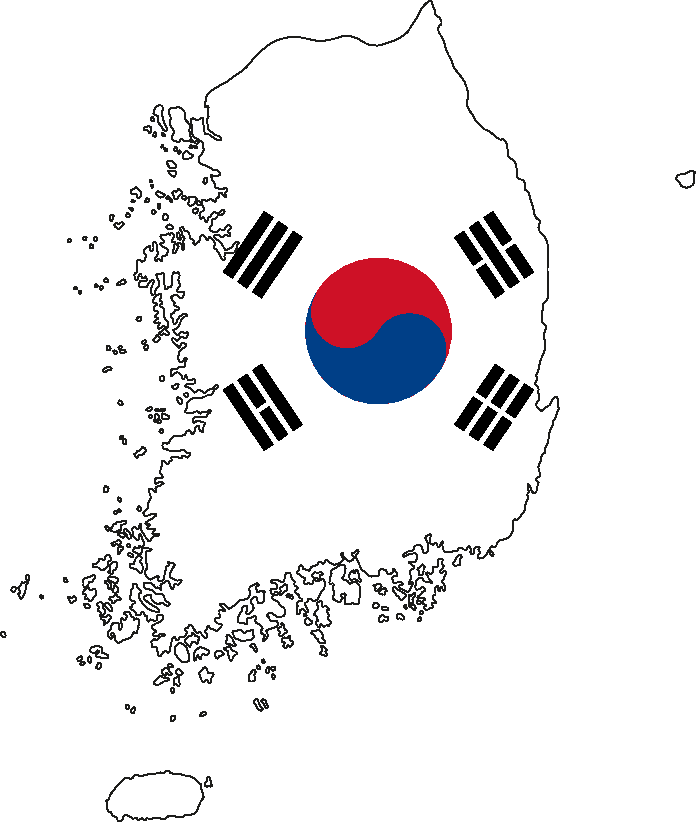 Южная Корея ка́рта
